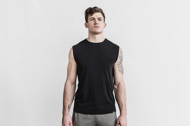 Nobull Lightweight Sleeveless Men's T Shirts Black | Australia (HN1489)